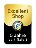 Wir haben den Excellent Shop Award für 5 Jahre erhalten.