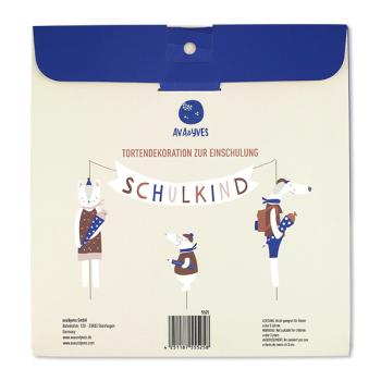 Tortendeko Schulkind mit Hund, Katze und Maulwurf