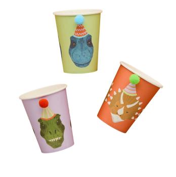 Dino Pom Pom Party Becher