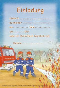 Feuerwehr Einladungsset 12 Stück