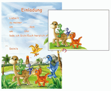 Dinosaurier Einladungs-Set - Dino Einladungsset