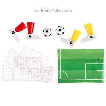LemonRoad 200-teiliges Fußball-Party-Set – 100 Papiertabletts & 100 Pappbecher, Stadion-Design, Für Sportpartys