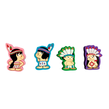 Indianer Radiergummi 4er Set