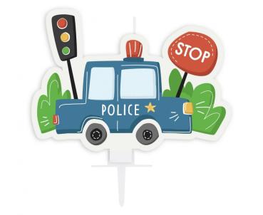 Police - Polizei Kuchenkerze
