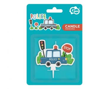 Preview: Police - Polizei Kuchenkerze