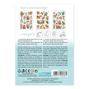 Preview: Weihnachts Tattoos 3 Bögen mit insg. 61 Tattoos
