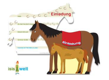 Einladungskarten für die Pferdeparty oder Reiterparty