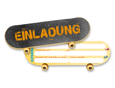 Skateboard Einladungskarten