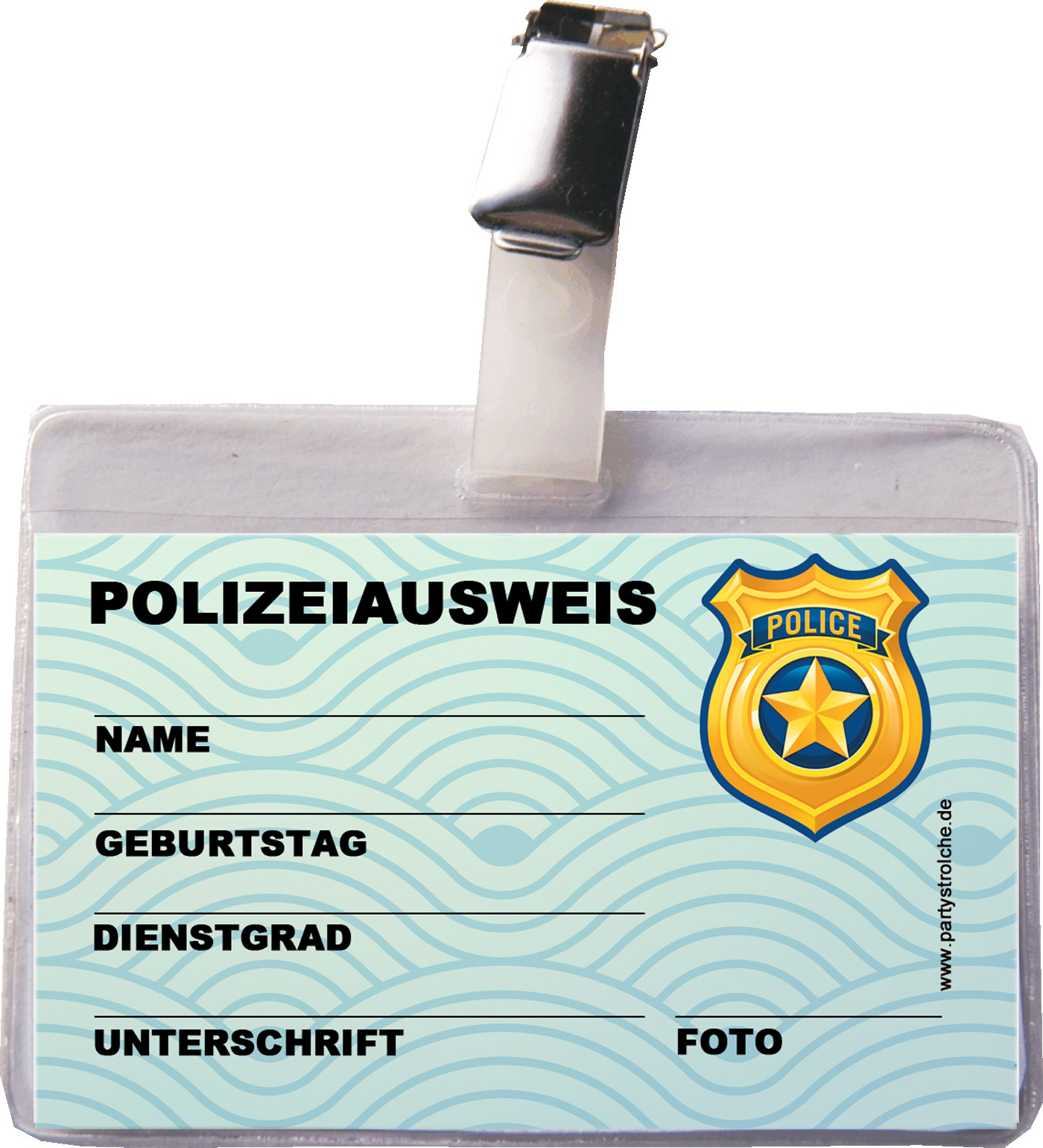 Polizei Kindergeburtstag, Ausweis Polizei, - Partyzubehör online