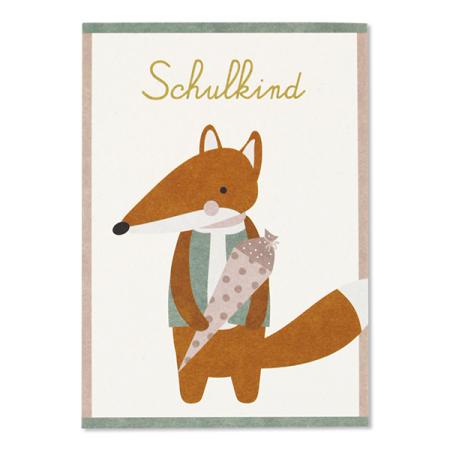 Postkarte Fuchs - Schulkind Postkarte Fuchs - Schulkind