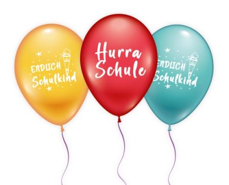 Luftballons "Endlich Schulkind"