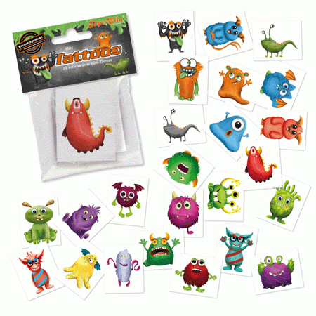 Mini Tattoos Monster 24 Stück Lutz Mauder