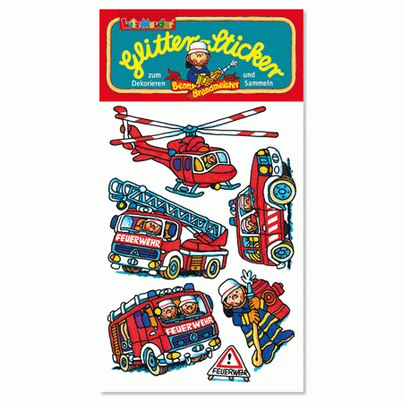 Feuerwehr Glitter Sticker von Lutz Mauder