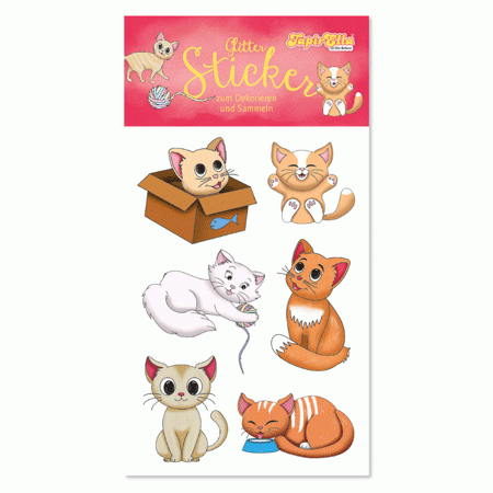 Katzen Glitter Sticker TapirElla