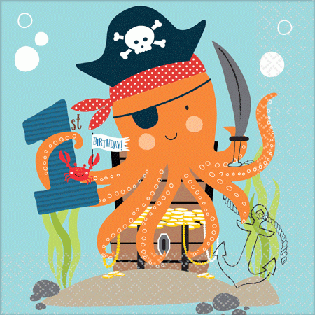 Ahoy Piraten Party Servietten für den 1. Geburtstag Ahoy Piraten Party Servietten für den 1. Geburtstag