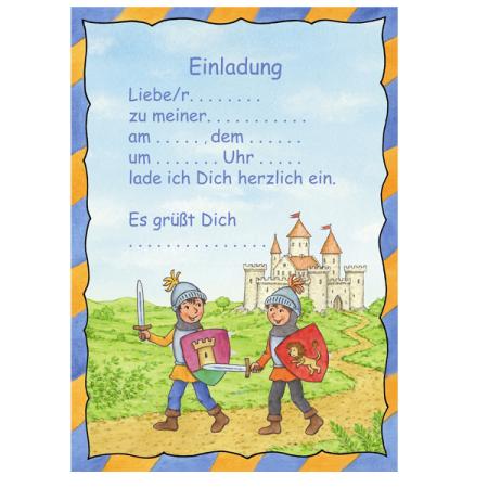 Ritter Einladungsset 12 Stück mit Umschlag