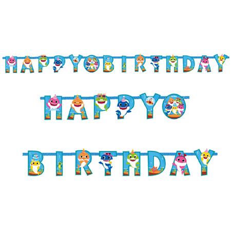 Baby Shark Happy Birthday Girlande (€2,64/M)