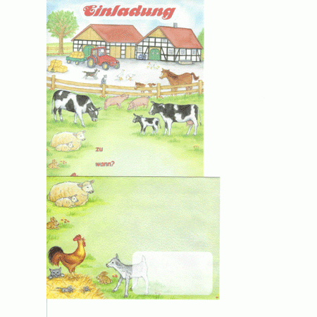 Einladungs-Set Bauernhof
