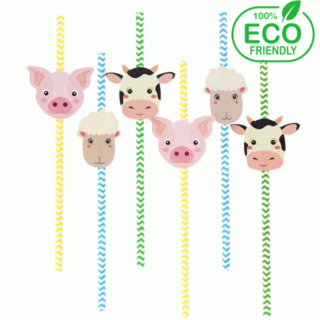 Bauernhof Papier Trinkhalme - Eco friendly