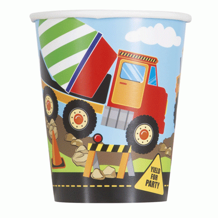 Baufahrzeuge Party Becher
