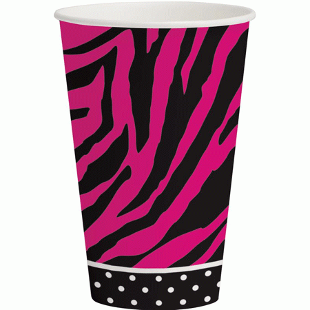 Spa Beauty Pink Zebra Party Becher