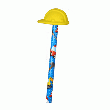 Bleistift Baustelle mit Radierer Helm