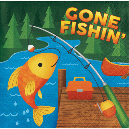 Camping - Lagerfeuer Party Servietten Gone Fishin Camping - Lagerfeuer Party Servietten Gone Fishin