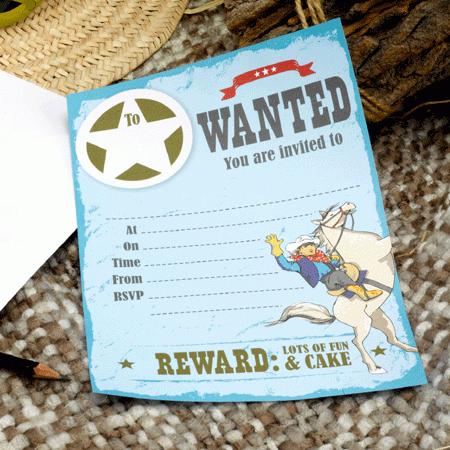 Wild West Cowboys Wanted Party Einladungen Wild West Cowboys Wanted Party Einladungen