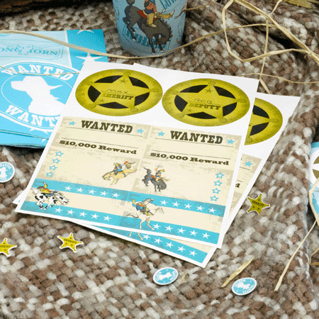 Wild West Cowboys Wanted Party Sticker Wild West Cowboys Wanted Party Sticker