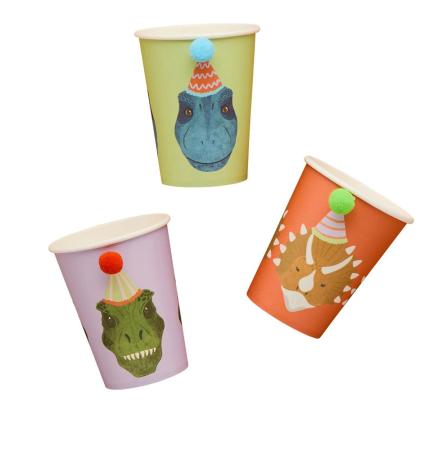 Dino Pom Pom Party Becher