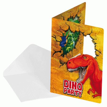 Dinosaurier Einladungs-Set - Dino Einladungsset