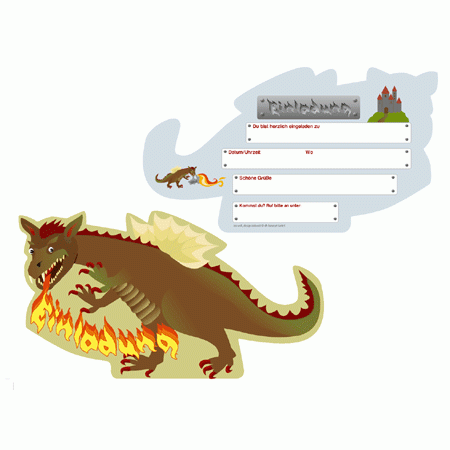 Drache Einladungskarten