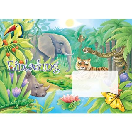 Wildtiere Dschungel Einladungskarten