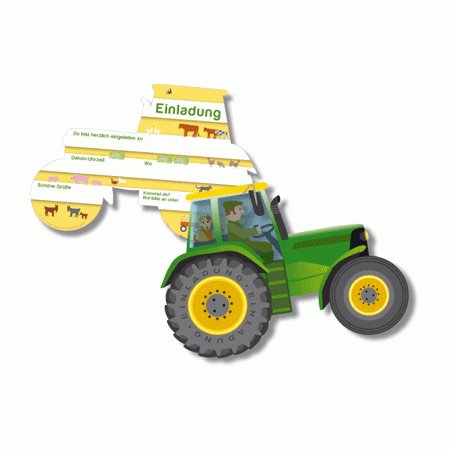 Traktor Party Einladung