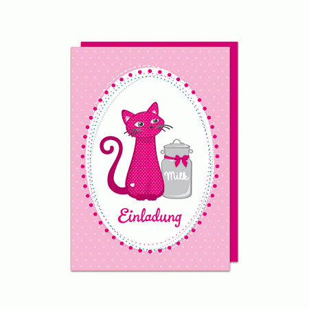 Katzen Einladungskarten Set