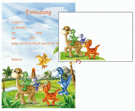 Dinosaurier Einladungs-Set - Dino Einladungsset