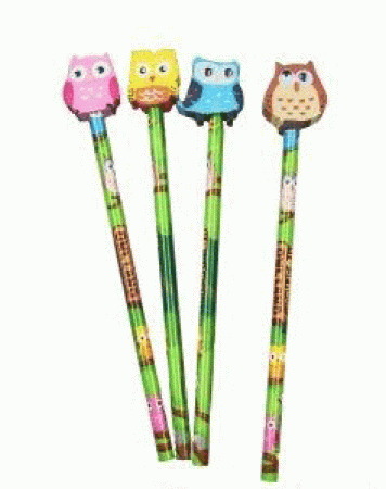 Bleistift mit Radiergummi Eule