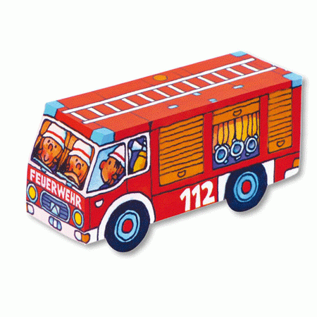 Faltspiel Feuerwehrauto für 8 Kinder