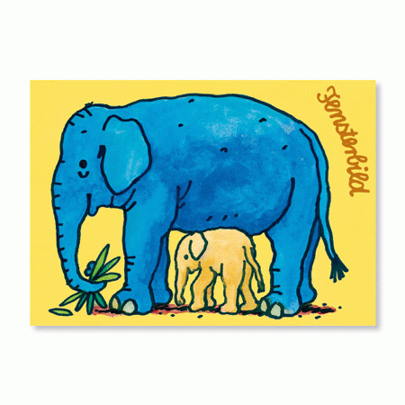 Fensterbild Elefanten A6