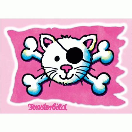 Fensterbild Piratenkatze A6 Fensterbild Piratenkatze A6