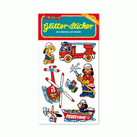 Feuerwehr Glitter Sticker Boot von Lutz Mauder