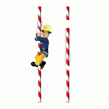 Feuerwehrmann Sam Papier Trinkhalme