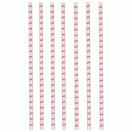 Flamingo Paradise Party Papier Trinkhalme