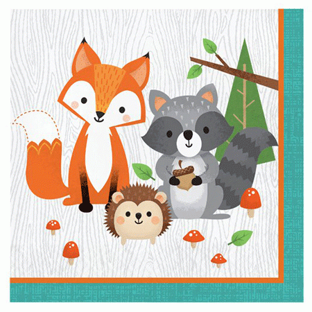 Fuchs Wild One Woodland Party Servietten