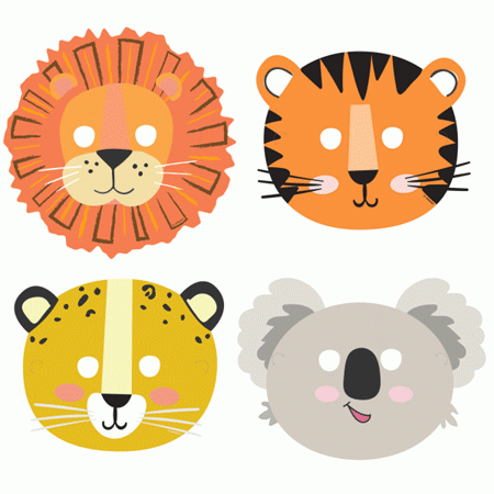 Wildtiere Dschungel Papiermasken