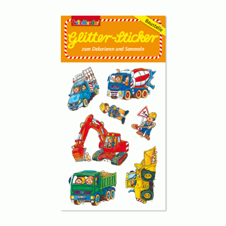 Baustelle  Glitter-Sticker
