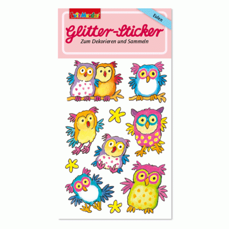 Eulen Glitter-Sticker von Lutz Mauder