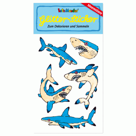 Hai Glitter Sticker von Lutz Mauder