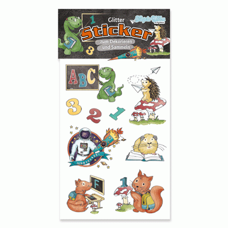 Schulstart Glitter Sticker Schuljunge TapirElla Schulstart Glitter Sticker Schuljunge TapirElla