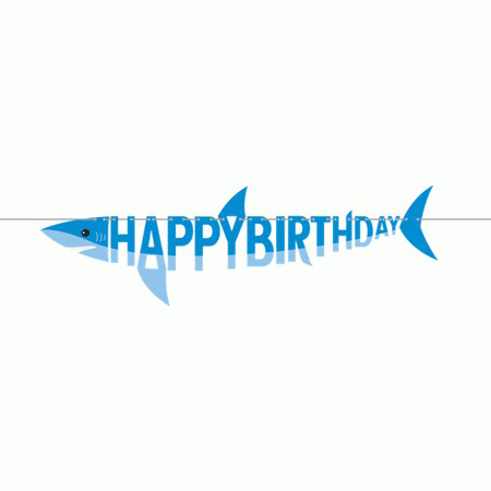 Haifisch Party Girlande Happy Birthday (3,50€/Meter)